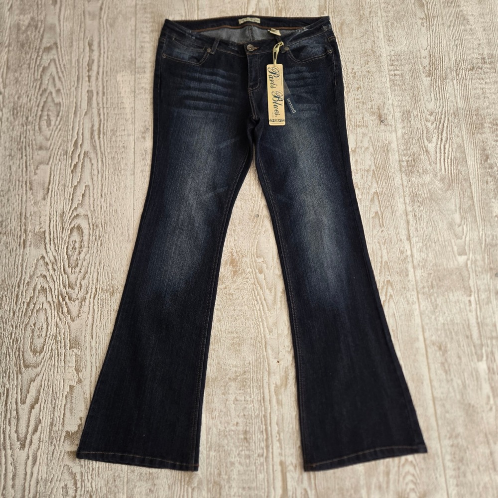 Paris Blues Women Dark Wash Bootcut Retro Denim Jeans Size 19